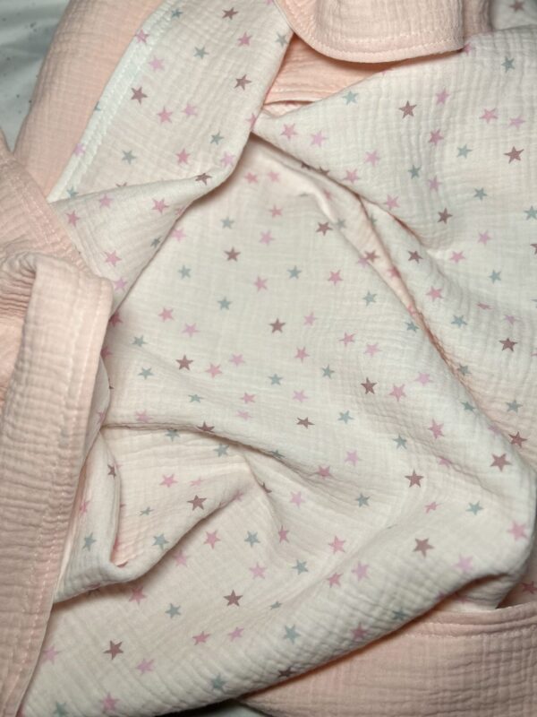 Dvisluoksnis muslino užklotukas "Žvaigždelės"