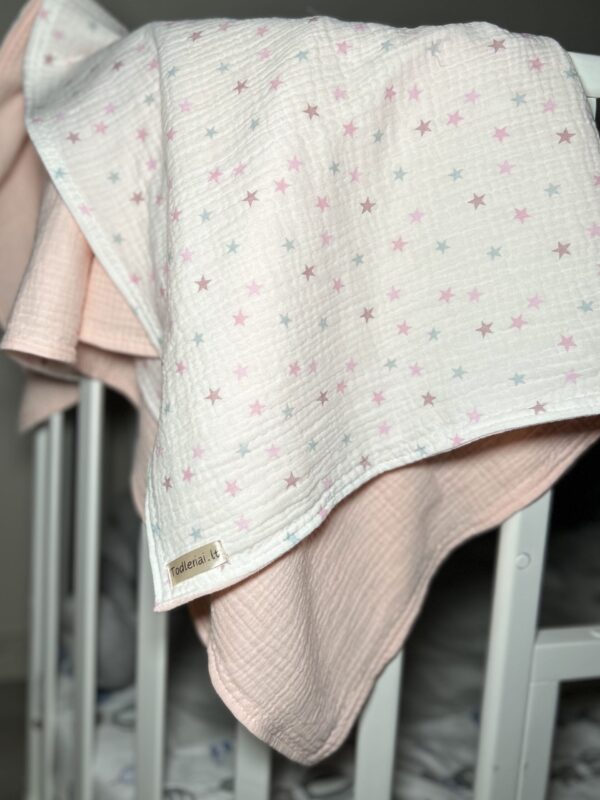Dvisluoksnis muslino užklotukas "Žvaigždelės"