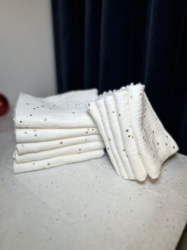 Muslino merliukų rinkinukas "Auksiukai"