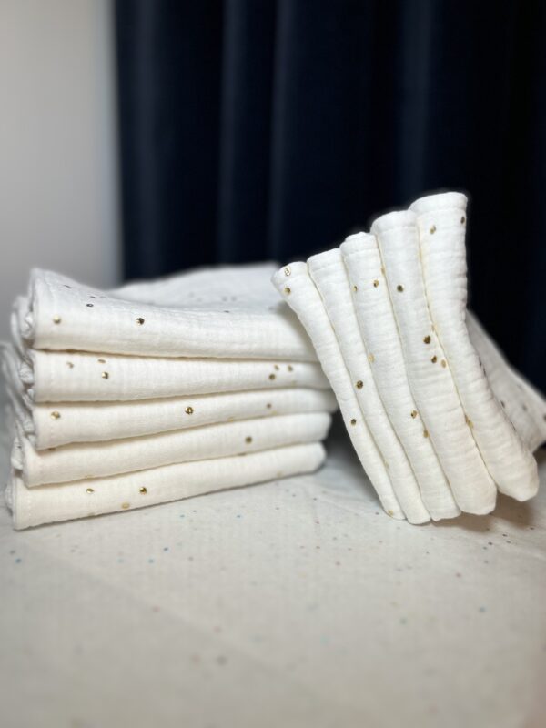 Muslino merliukų rinkinukas "Auksiukai"