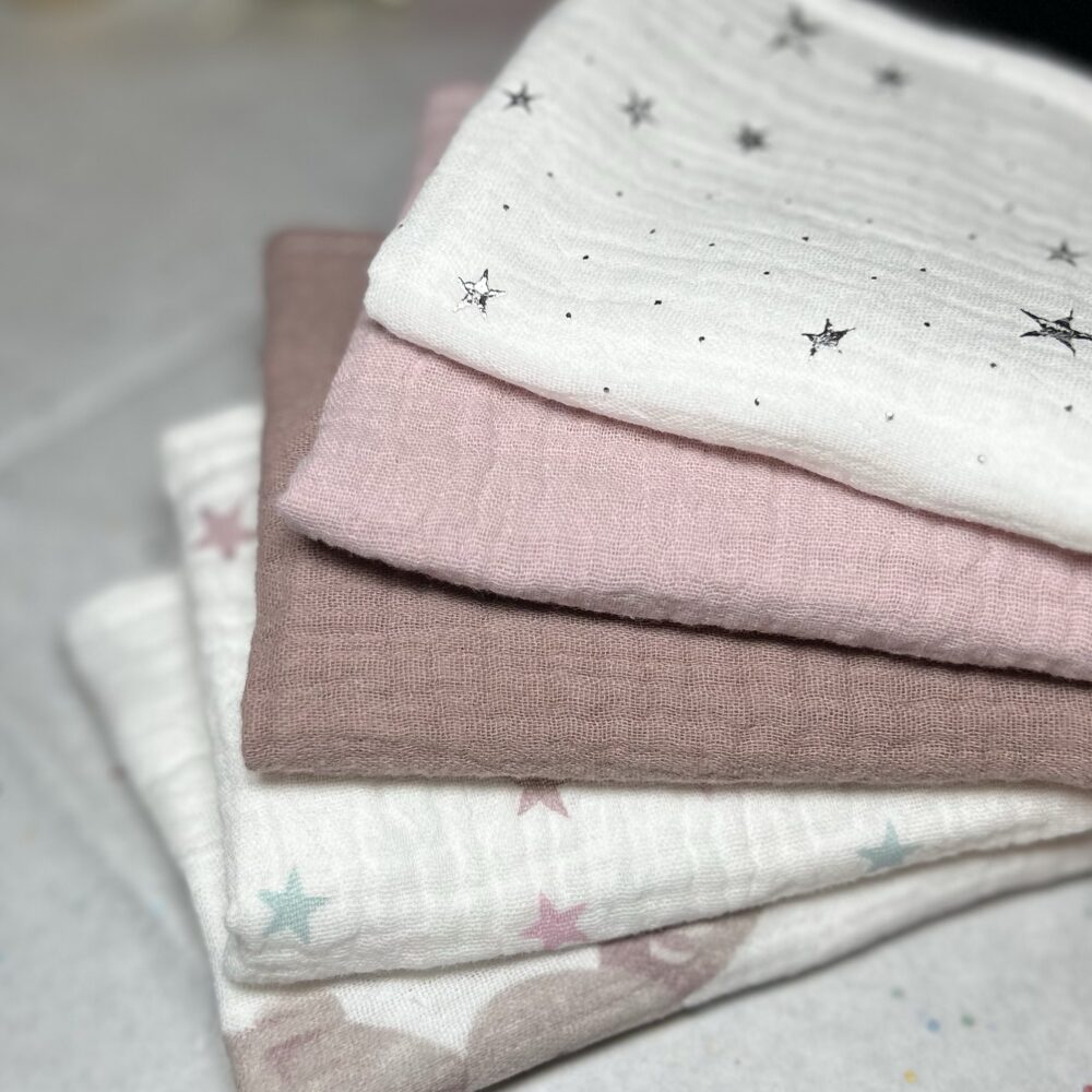 Muslino merliukų rinkinukas Kalėdoms “Rožinis”