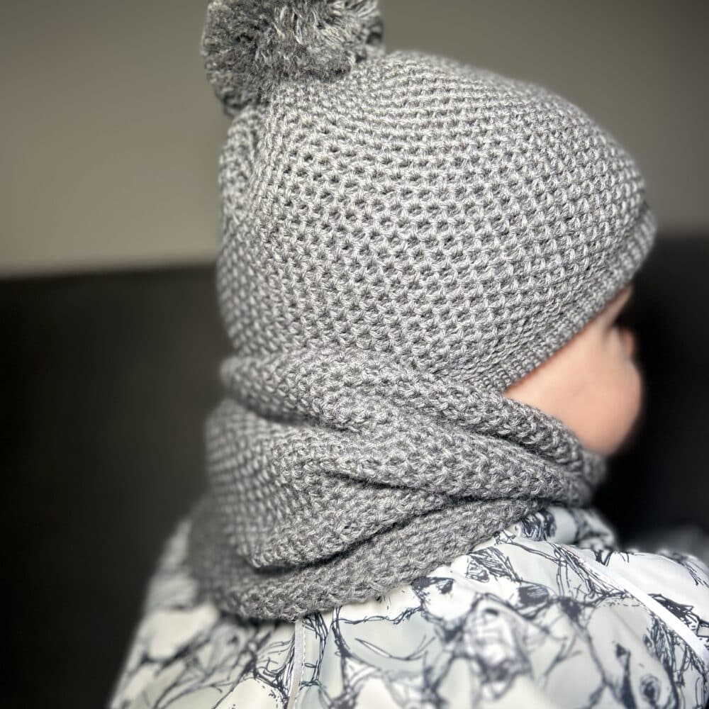 Merino vilnos komplektukas “Tamsi pilka”